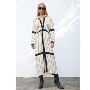 NWT ZARA Striped Dress Shirt Dress